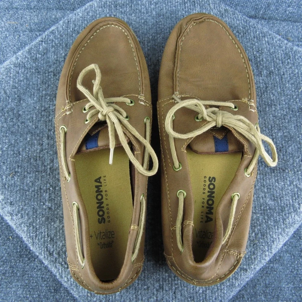 Sonoma Mitchelltan Men Boat Shoe Brown Synthetic Lace Up Size 12 Medium